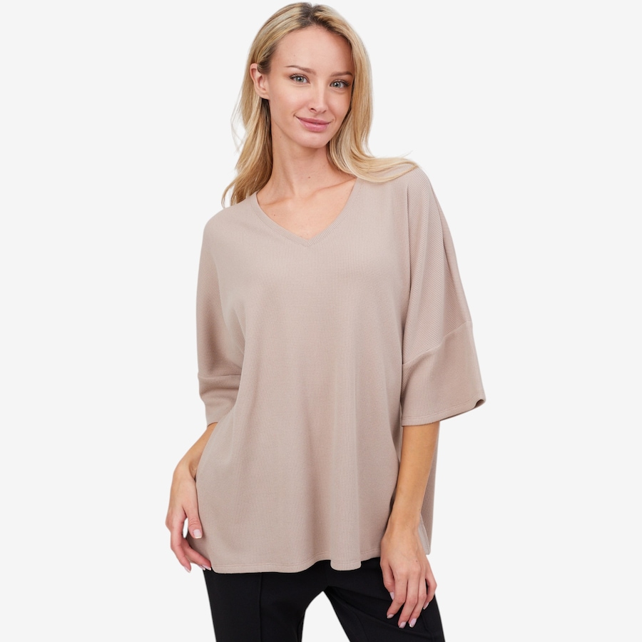 Image 101030_VLMNK.jpg, Product 101-030 / Price $74.00, N Natori Tranquility Waffle V-Neck Top from N Natori on TSC.ca's Fashion department