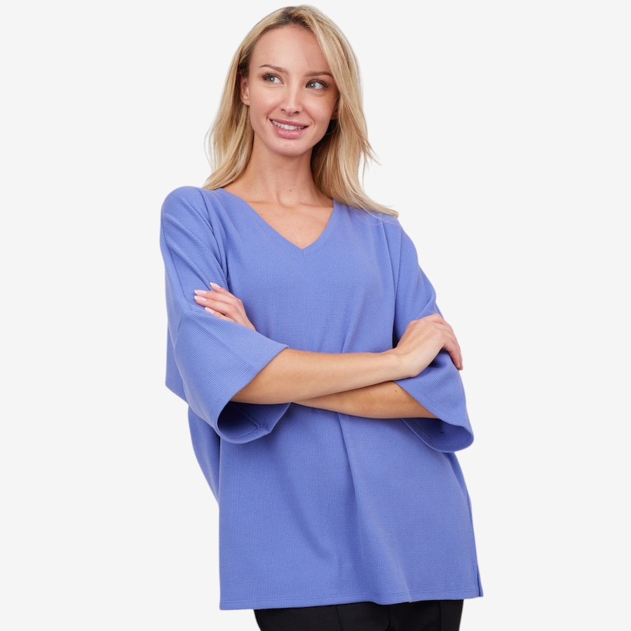 Image 101030_WDYBE.jpg, Product 101-030 / Price $74.00, N Natori Tranquility Waffle V-Neck Top from N Natori on TSC.ca's Fashion department