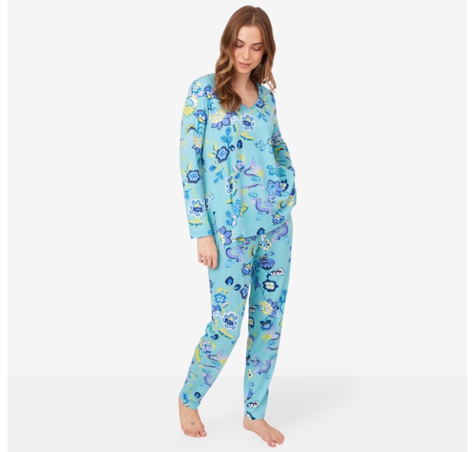 Image 101037_AQA.jpg, Product 101-037 / Price $120.00, N Natori Fleur Dragon Cozy Knit Long Sleeve PJ Set from N Natori on TSC.ca's Fashion department