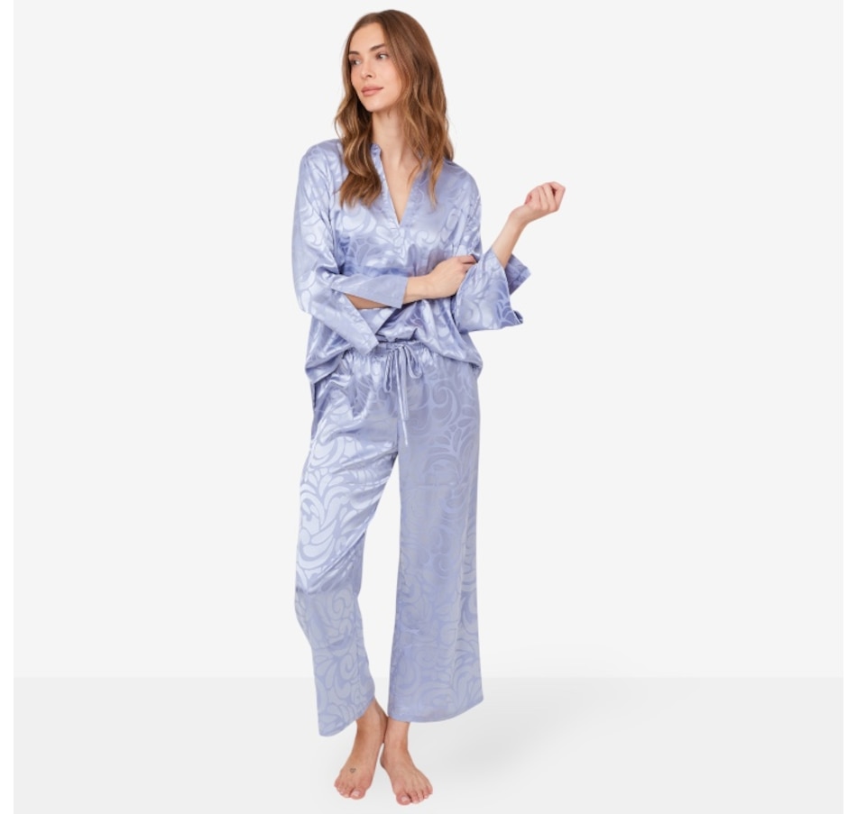 Image 101040_UEH.jpg, Product 101-040 / Price $89.88, N Natori Scroll Satin Jacquard Long Sleeve PJ Set from N Natori on TSC.ca's Fashion department