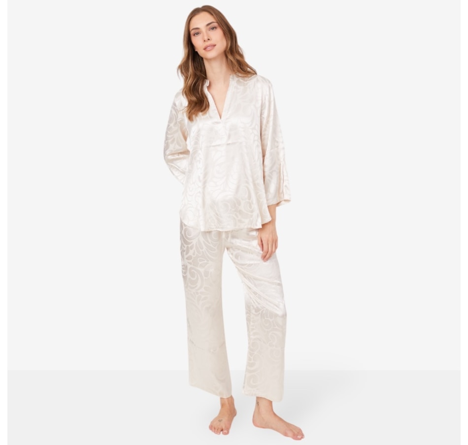 Image 101040_WHOP.jpg, Product 101-040 / Price $89.88, N Natori Scroll Satin Jacquard Long Sleeve PJ Set from N Natori on TSC.ca's Fashion department