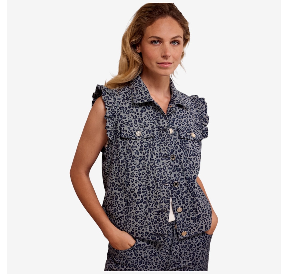 Image 101064_BDE.jpg, Product 101-064 / Price $99.88, Tramontana Leopard Denim Vest from Tramontana on TSC.ca's Fashion department