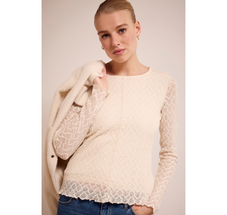 Image 101079_STN.jpg, Product 101-079 / Price $74.88, Tramontana Long Sleeve Stretch Lace Top from Tramontana on TSC.ca's Fashion department