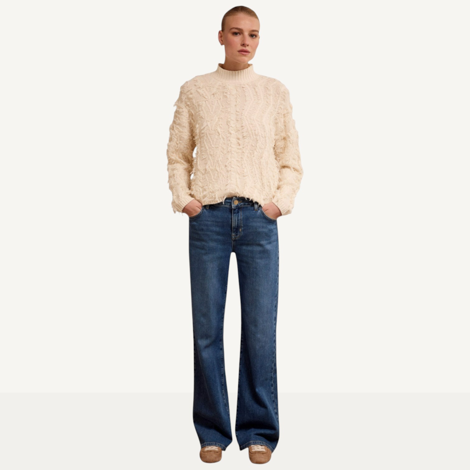 Tramontana Long Sleeve Fringe Knit Sweater - TSC.ca Tramontana Long Sleeve Fringe Knit Sweater - TSC.ca