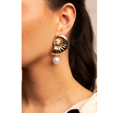 Katherine Karambelas Leonita Shell and Pearl Earrings