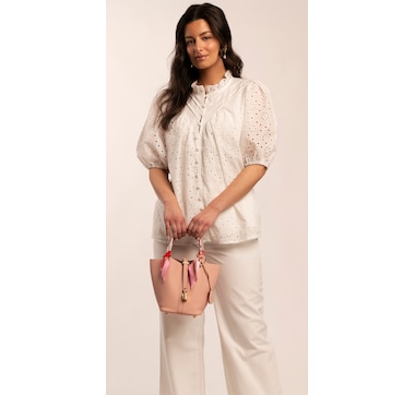 Katherine Karambelas Hyacinth Leather Bucket Bag