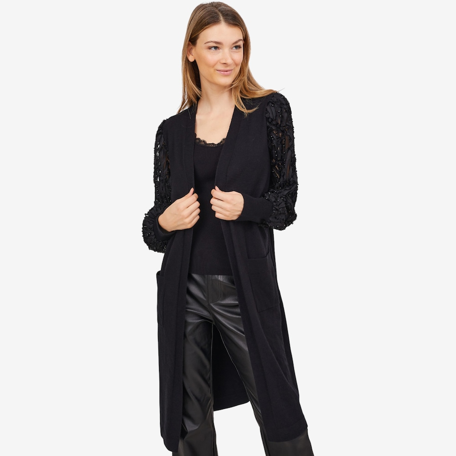 Image 101137_BLK.jpg, Product 101-137 / Price $29.33, C. Wonder Luxe Yarn Cardigan with Novelty Woven Pearl Sleeves from C. Wonder on TSC.ca's Fashion department