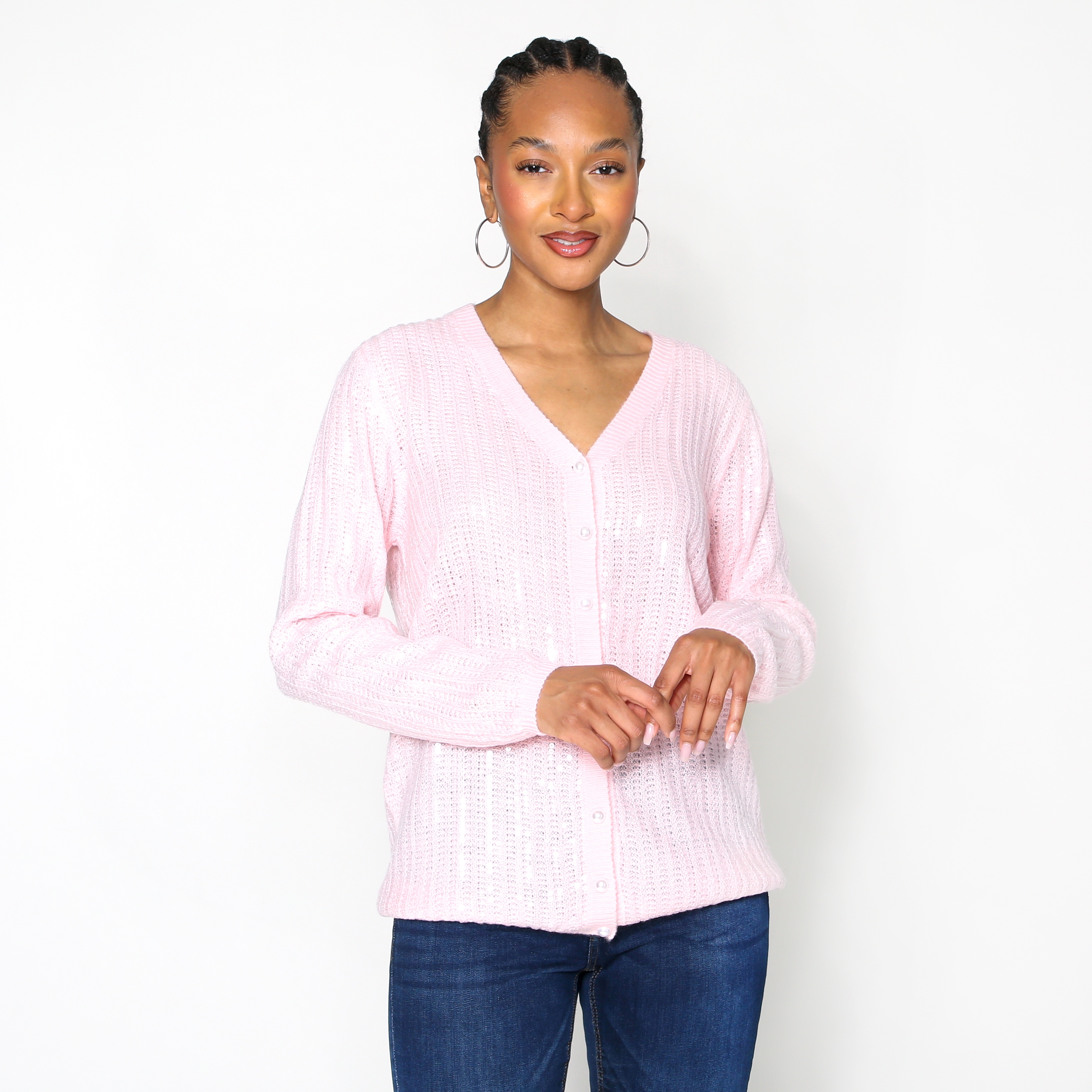 Brian Bailey Sequin Knit Pearl Button Cardigan - TSC.ca