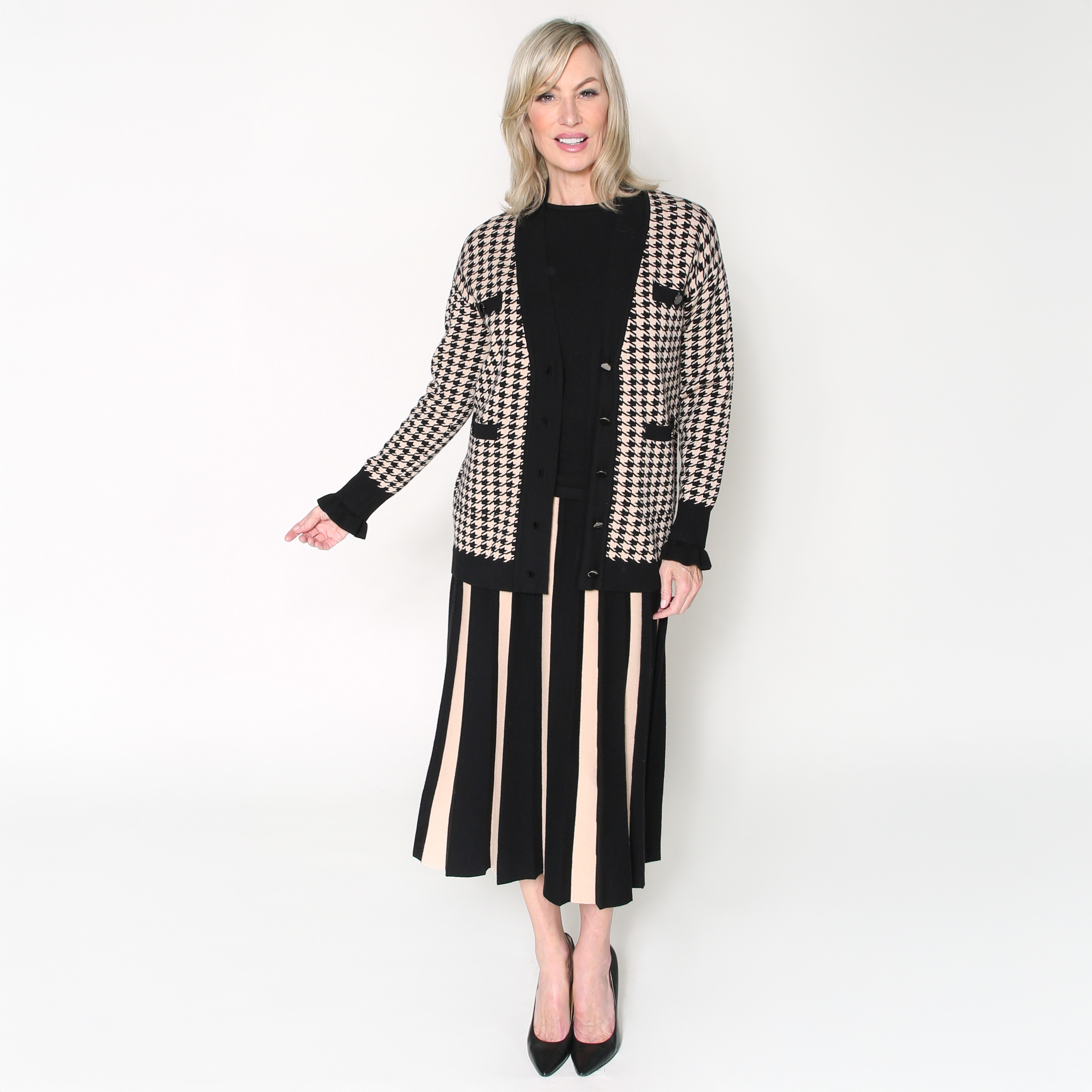 Brian Bailey Two-Tone Knife Pleat Knit Skirt - TSC.ca