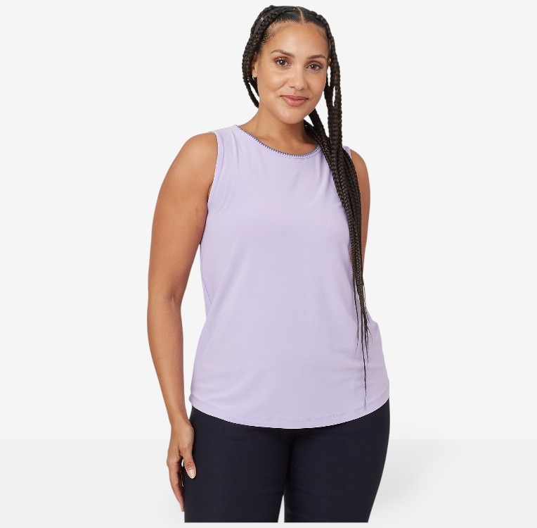 Kim & Co. Brazil Knit Sleeveless Top with Tonal Baby Shell