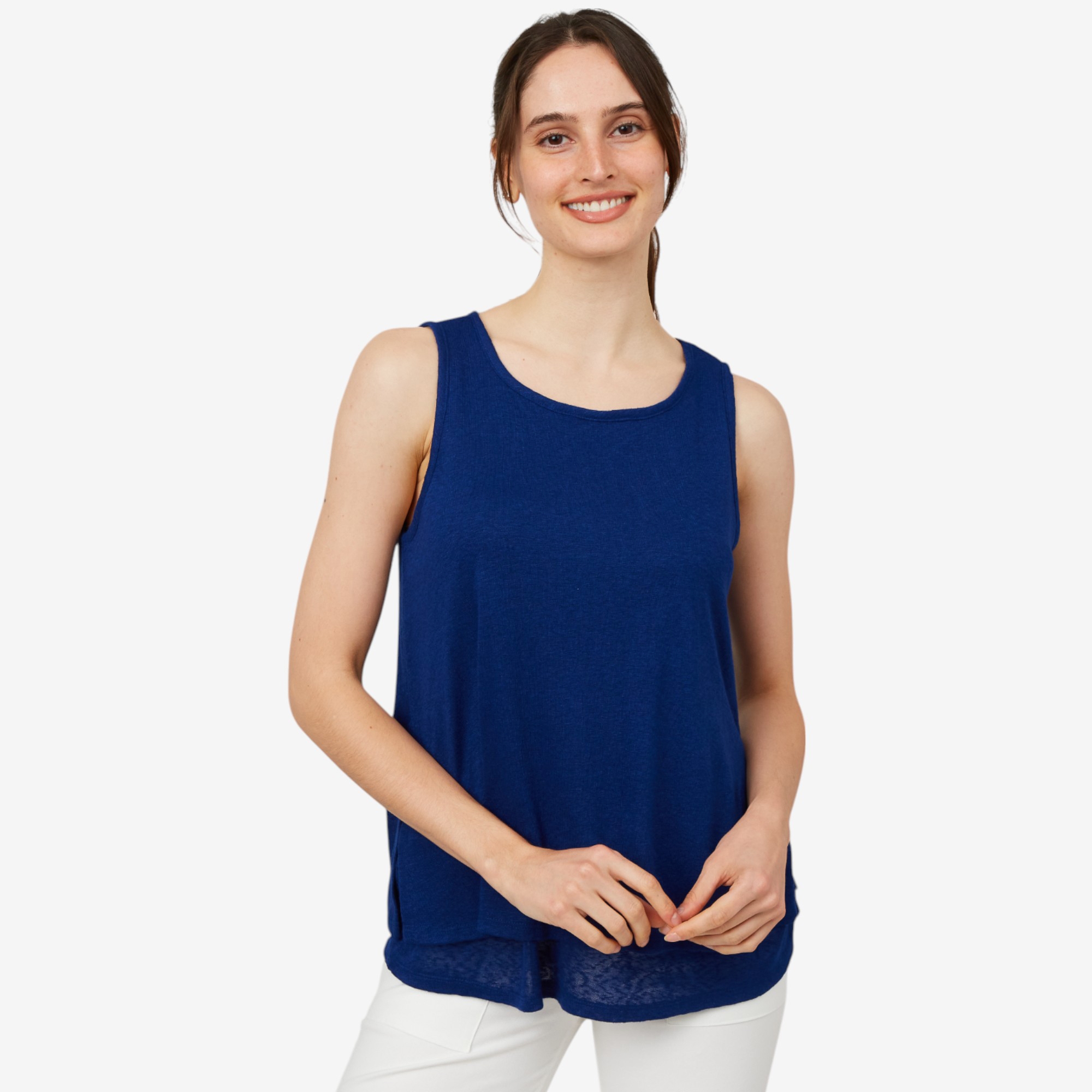 Kim & Co. Linen Look Knit Sleeveless Double Layer Top - TSC.ca