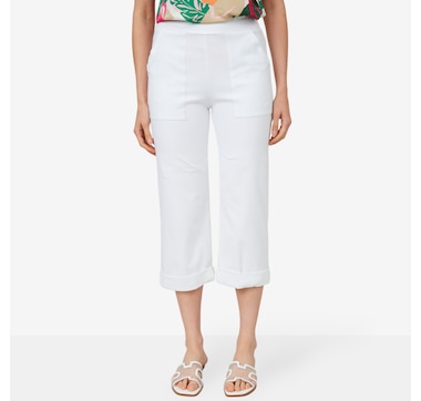 Kim & Co. Deluxe Denim Knit Starlet Cuffed Cropped Pant