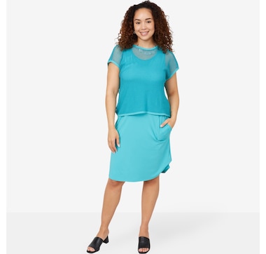 Mr. Max Open Knit Sweater and Ultra Modal Dress with Pockets