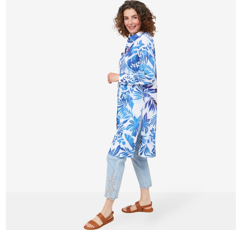 Image 101306_BLU.jpg, Product 101-306 / Price $29.33, Mr. Max Linen Look Printed Oversized Shirt from Mr. Max on TSC.ca's Fashion department