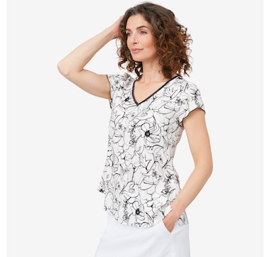 Product 101-311 / Price $49.99 , Mr. Max Printed Chloe V-Neck Top
