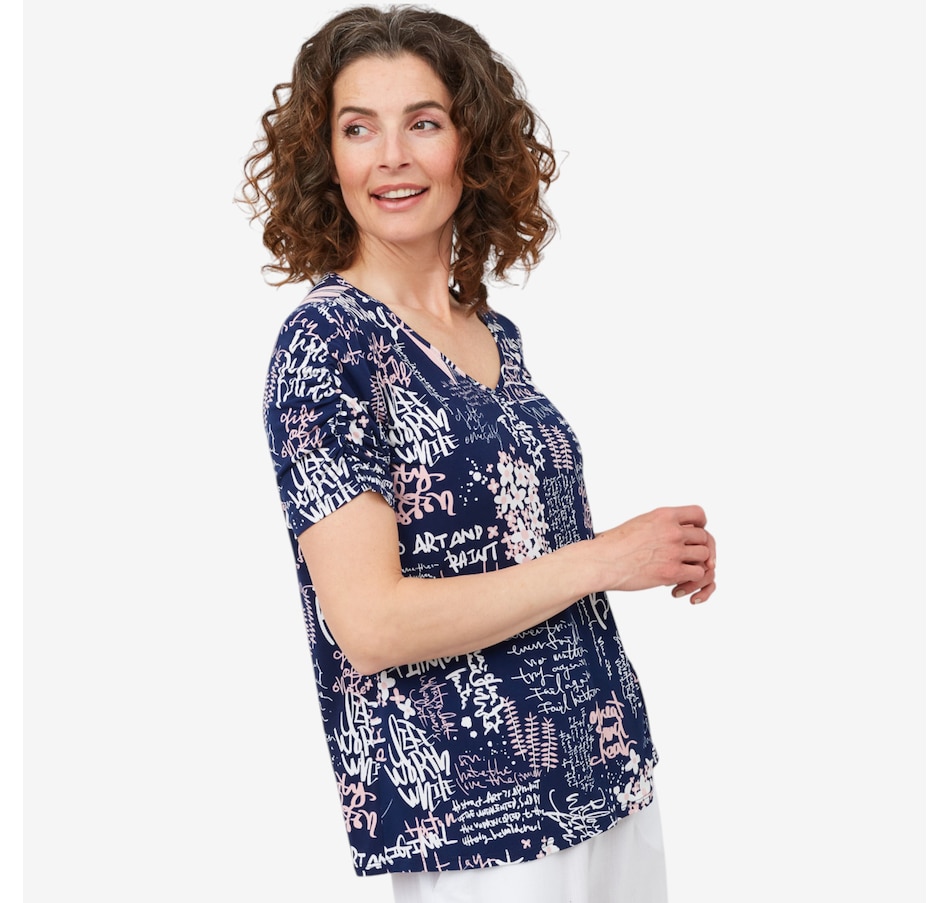 Image 101314_ALTMORE1.jpg, Product 101-314 / Price $29.88, Mr. Max Conversation Print Brazil Knit Top from Mr. Max on TSC.ca's Fashion department