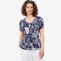 Mr. Max Conversation Print Brazil Knit Top