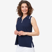 Mr. Max Bamboo Cotton Quarter Zip Polo Top
