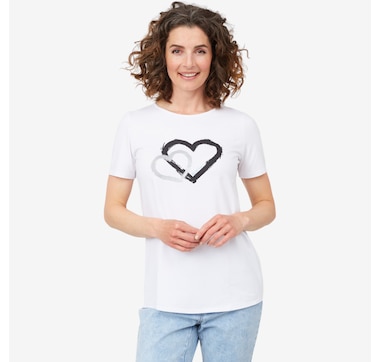 Product 101-319 / Price $59.99 , Mr. Max Softique Short Sleeve Top with Double Heart Print