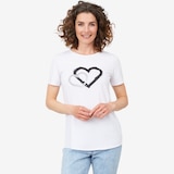 Mr. Max Softique Short Sleeve Top with Double Heart Print