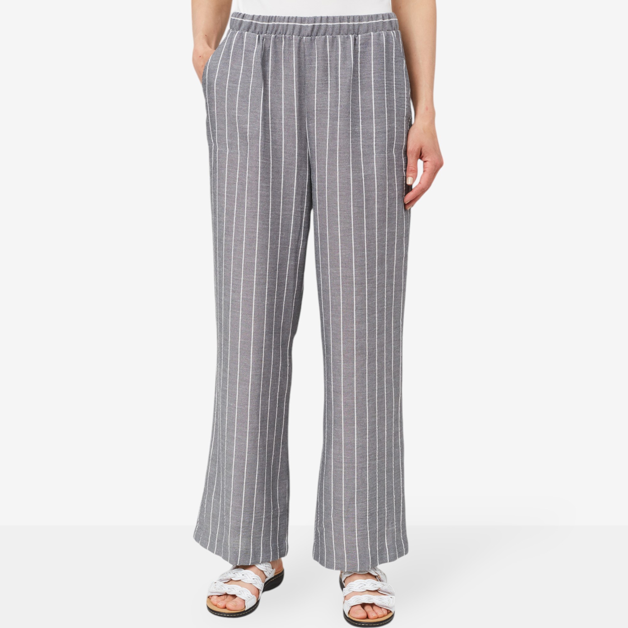 Mr. Max Linen Look Stripe Wide Leg Pant - TSC.ca