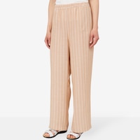 Mr. Max Linen Look Stripe Wide Leg Pant
