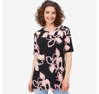 Product 101-340 / Price $41.99 , Mr. Max Printed Brazil Knit Swing Tunic