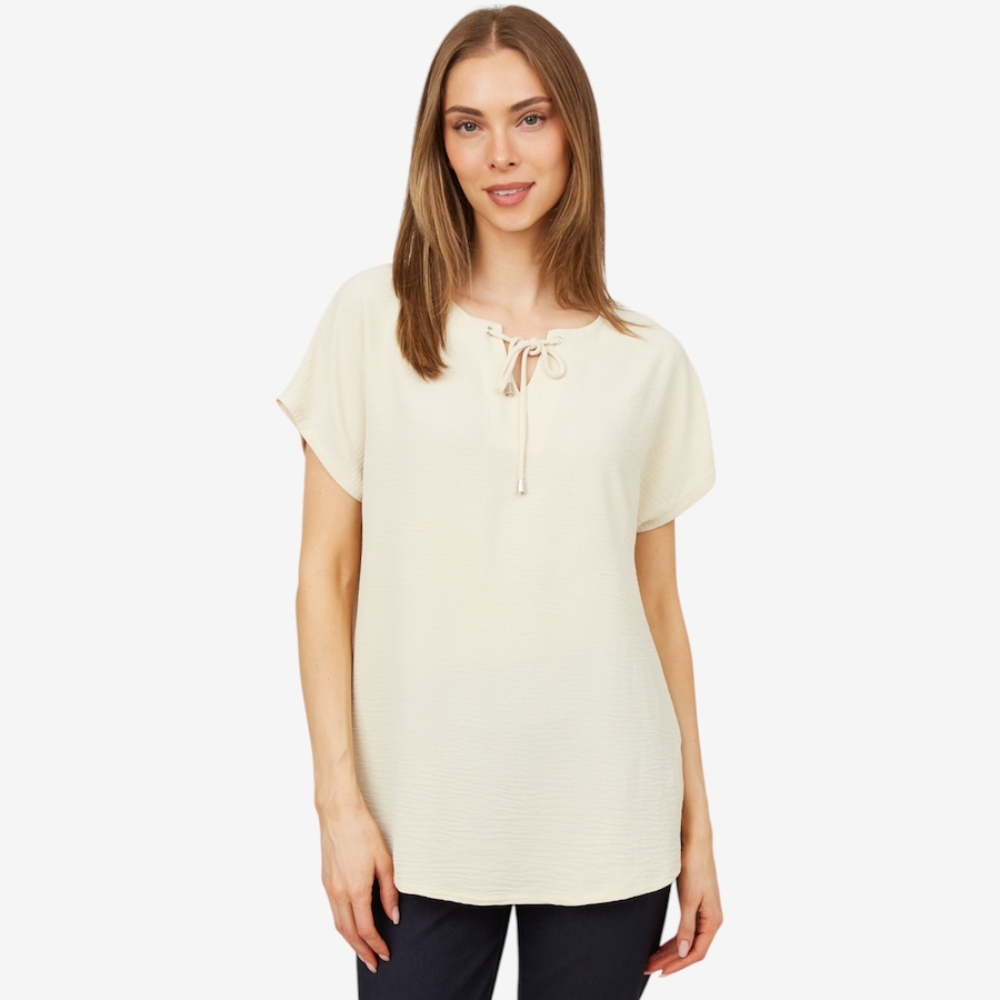 Image 101370_LIN.jpg, Product 101-370 / Price $29.33, Mr. Max Airflow Joanne Top with Split Neck and Tie Detail from Mr. Max on TSC.ca's Fashion department
