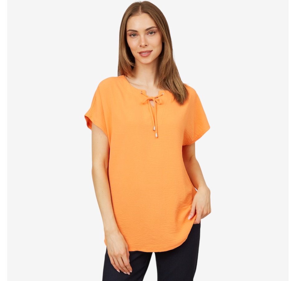 Image 101370_SOFTE.jpg, Product 101-370 / Price $29.33, Mr. Max Airflow Joanne Top with Split Neck and Tie Detail from Mr. Max on TSC.ca's Fashion department