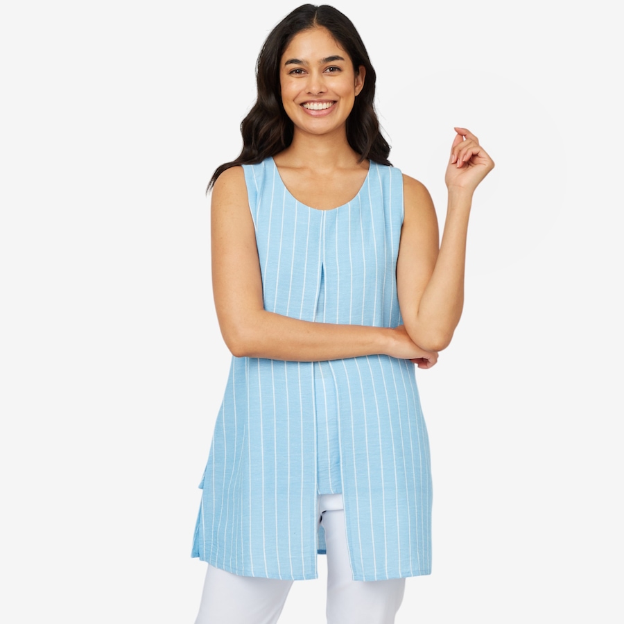 Image 101409_SKBST.jpg, Product 101-409 / Price $29.33, Mr. Max Linen Look Stripe Tunic from Mr. Max on TSC.ca's Fashion department