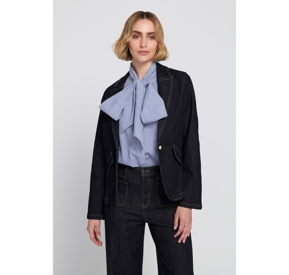 Image 101455_ID.jpg, Product 101-455 / Price $84.88, ELLE Knit Denim Blazer from ELLE on TSC.ca's Fashion department