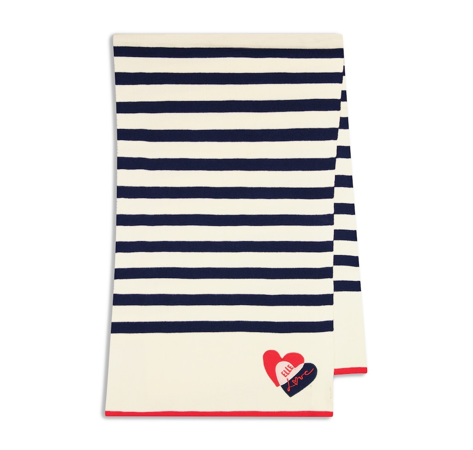 Image 101458_ALTMORE3.jpg, Product 101-458 / Price $42.88, ELLE Striped Scarf with Red Heart from ELLE on TSC.ca's Fashion department