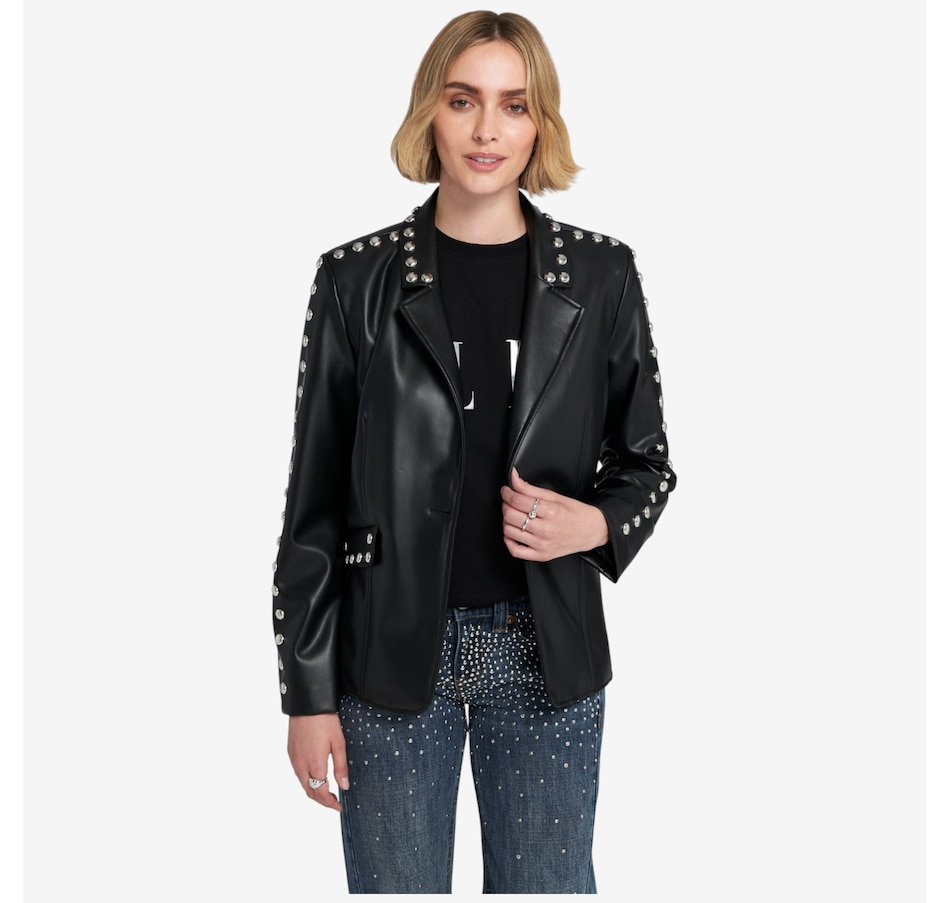 Image 101479_BLK.jpg, Product 101-479 / Price $124.88, ELLE Studded Faux Leather Blazer from ELLE on TSC.ca's Fashion department