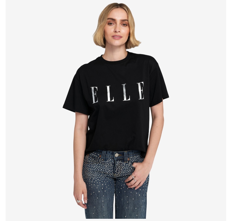 Image 101481_BSI.jpg, Product 101-481 / Price $34.88, ELLE Logo Foil Printed Tee from ELLE on TSC.ca's Fashion department