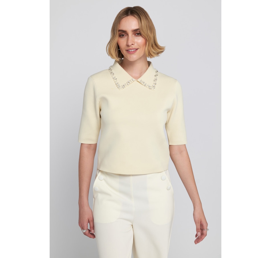 Image 101522_WNW.jpg, Product 101-522 / Price $64.88, Elle Embellished Collar Knit Top from ELLE on TSC.ca's Fashion department