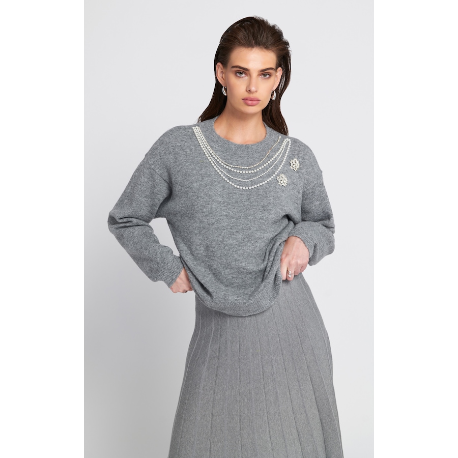 Image 101528_GRY.jpg, Product 101-528 / Price $59.33, ELLE Embellished Sweater from ELLE on TSC.ca's Fashion department