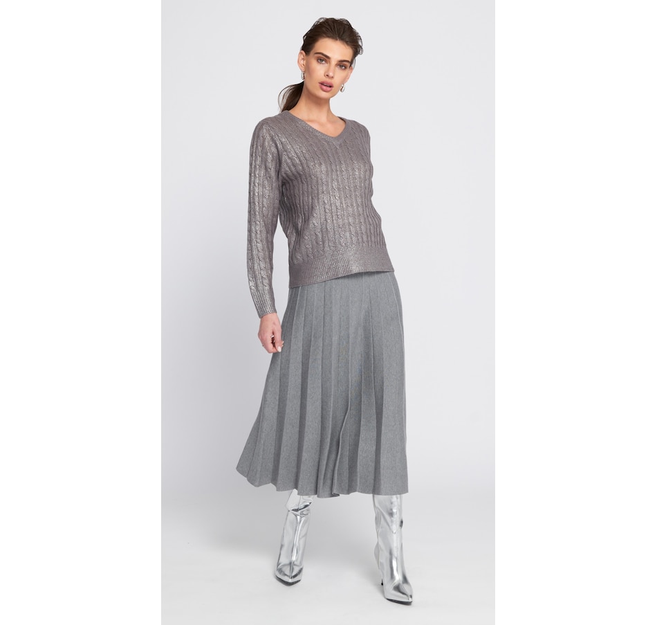 Image 101530_GRY.jpg, Product 101-530 / Price $84.88, ELLE Pleated Sweater Skirt from ELLE on TSC.ca's Fashion department