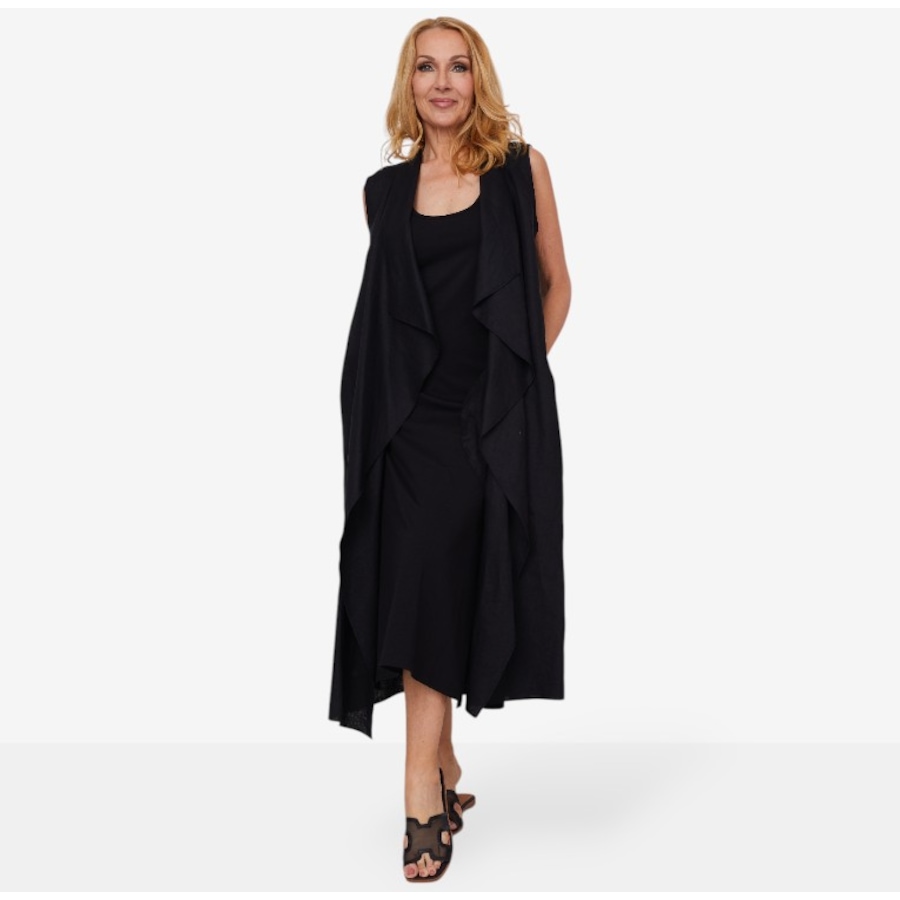 Image 101599_BLK.jpg, Product 101-599 / Price $34.33, Brian Bailey Long Linen Vest from Brian Bailey on TSC.ca's Fashion department
