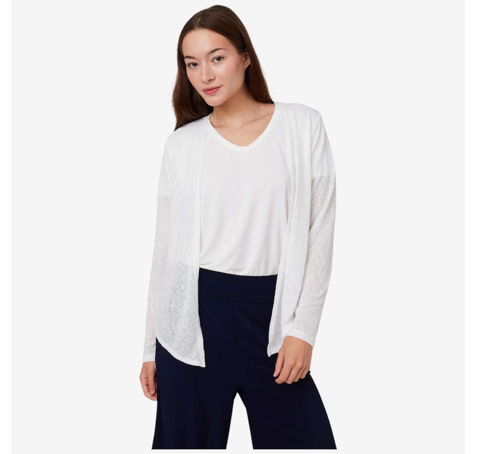 Image 101660_ECR.jpg, Product 101-660 / Price $29.88, Kim & Co. Linen Look Knit Long Sleeve Signature Bolero from Kim & Co. on TSC.ca's Fashion department