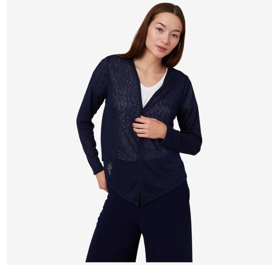 Image 101660_NVY.jpg, Product 101-660 / Price $29.88, Kim & Co. Linen Look Knit Long Sleeve Signature Bolero from Kim & Co. on TSC.ca's Fashion department