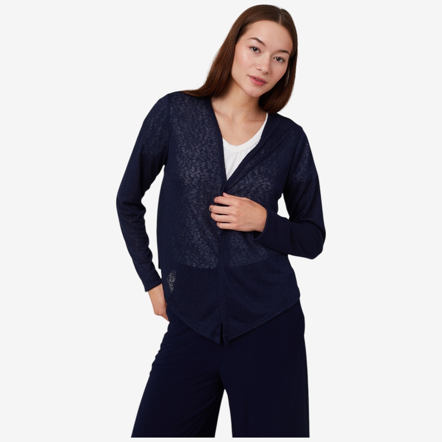 Image 101660_NVY.jpg, Product 101-660 / Price $19.33, Kim & Co. Linen Look Knit Long Sleeve Signature Bolero from Kim & Co. on TSC.ca's Fashion department