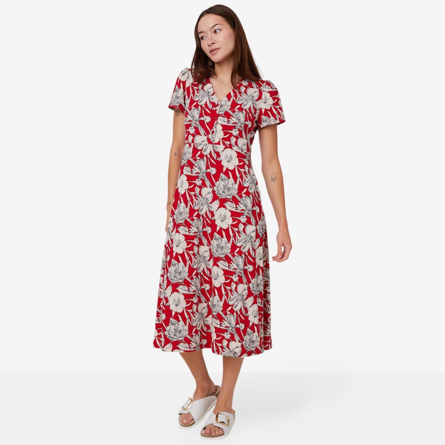 Image 101661_RDLTE.jpg, Product 101-661 / Price $39.88, Kim & Co. Printed Brazil Knit Jersey Short Sleeve Jenny Midi Dress from Kim & Co. on TSC.ca's Fashion department