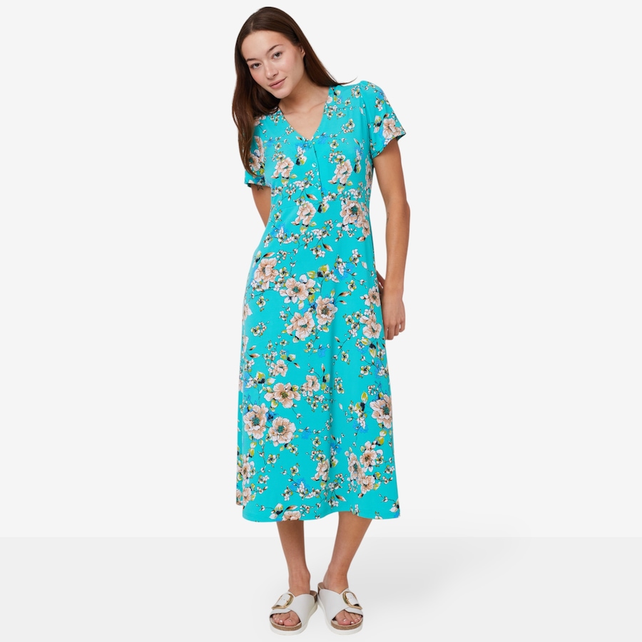 Image 101661_SFFL.jpg, Product 101-661 / Price $39.88, Kim & Co. Printed Brazil Knit Jersey Short Sleeve Jenny Midi Dress from Kim & Co. on TSC.ca's Fashion department