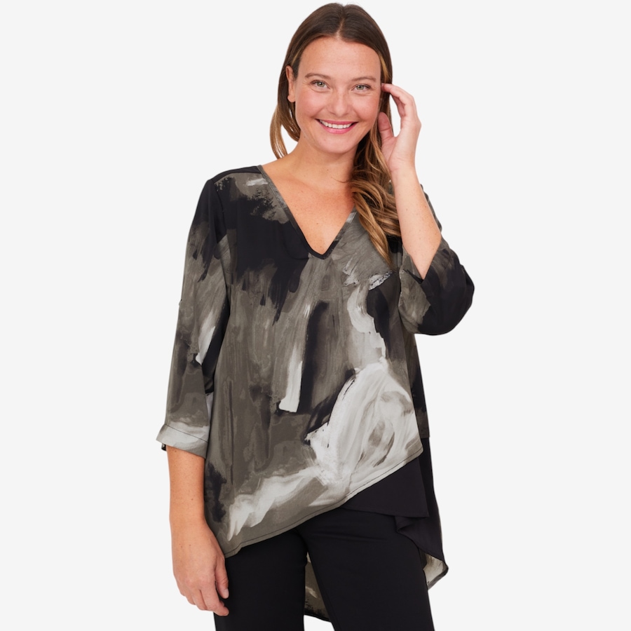 Image 101746_OLI.jpg, Product 101-746 / Price $54.88, Red Coral Flow Wrap V-Neck Top from Red Coral Fashions on TSC.ca's Fashion department