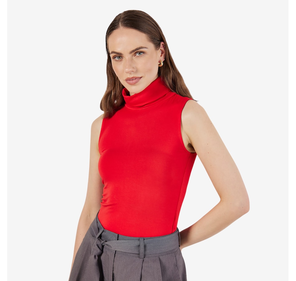 Image 101792_RED.jpg, Product 101-792 / Price $50.00, Apricot Heavy Jersey Sleeveless Roll Neck Top from Apricot on TSC.ca's Fashion department