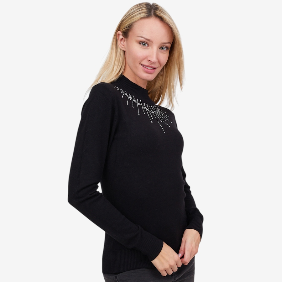 Image 101802_ALTMORE1.jpg, Product 101-802 / Price $39.88, Apricot Gem & Stud Neckline Jumper from Apricot on TSC.ca's Fashion department