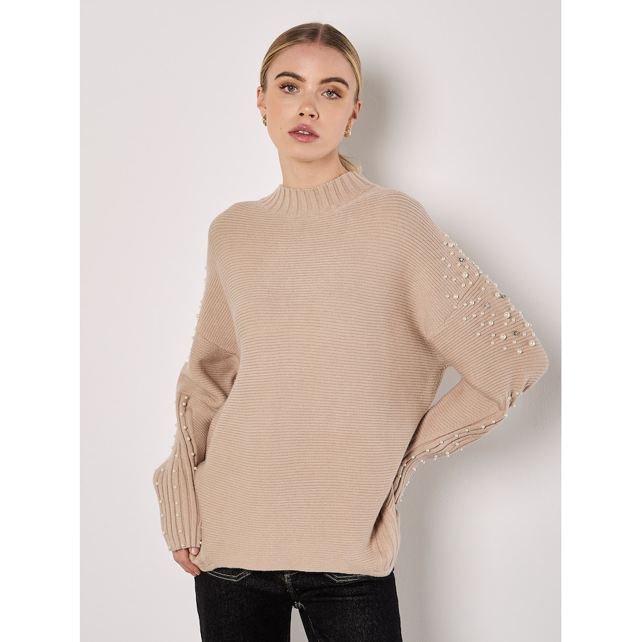 Image 101804_BRN.jpg, Product 101-804 / Price $64.88, Apricot Diamond Oversized Mock Neck Jumper from Apricot on TSC.ca's Fashion department