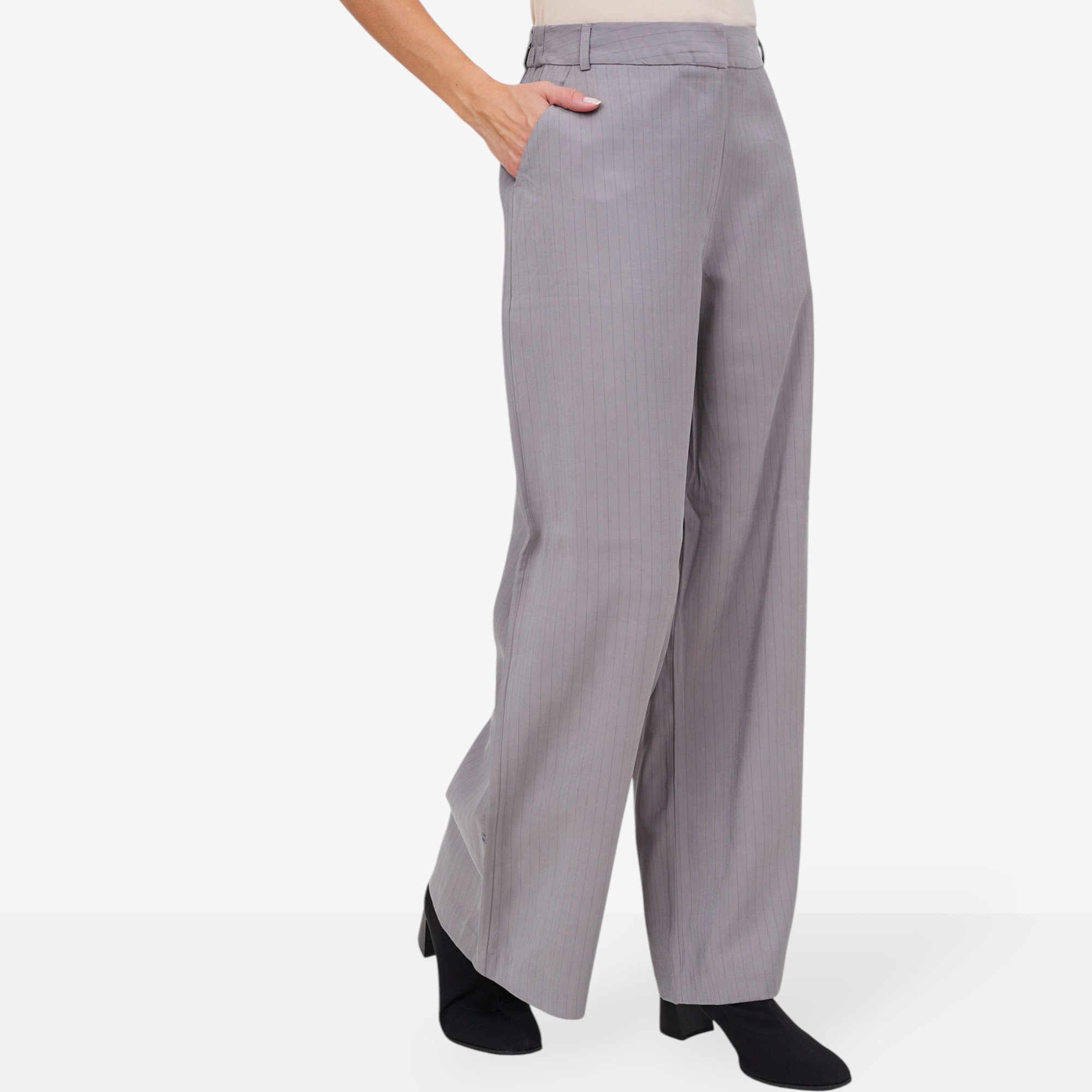 Apricot Pinstripe Pleated Trousers - TSC.ca