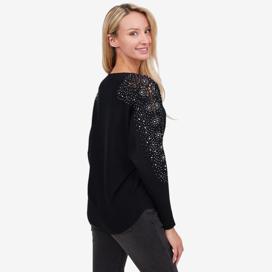 Image 101810_ALTMORE2.jpg, Product 101-810 / Price $49.88, Apricot Lace and Stud Arm Batwing Jumper from Apricot on TSC.ca's Fashion department