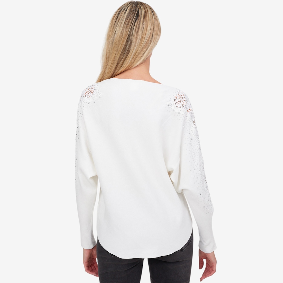 Image 101810_ALTMORE4.jpg, Product 101-810 / Price $49.88, Apricot Lace and Stud Arm Batwing Jumper from Apricot on TSC.ca's Fashion department